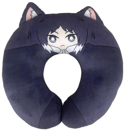 Anjinguang Bungo Stray Dogs Kissen Dazai Osamu/Ranpo Edogawa Plüsch Nackenkissen Manga Charakter Figuren U-förmiges Auto Reise Büro Mittagspause Dekoration Gefülltes Kissen Kissen