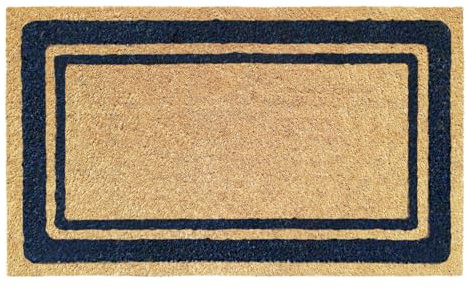 Banzaii Zerbino Cocco da Esterno e Interno, Tappeto Antiscivolo 40x70 cm - Border Blu