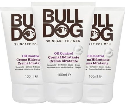 BULLDOG 3er Pack Feuchtigkeitscreme Anti-Fett für Männer, 3 x 100 ml