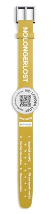 NoLongerLost Tracker pour enfant - Bracelet intelligent - Avec fermoir - Bracelets SOS (jaune moutarde)
