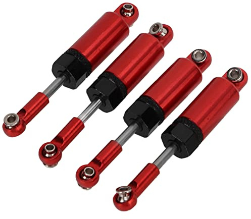 Tbest 4er-Set Metall Verstellbarer Stoßdämpfer für MN 1/16 ferngesteuertes Auto Modell Upgrade Teile (Rot)