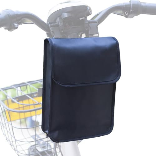 Helweet Fahrradkorb, Lenkertasche, Fahrrad Vorne Korb, Lenkerkorb Tasche, Fahrradtasche, Geeignet für Fahrräder, Elektrofahrzeuge, Motorräder, Kinderwagen und Autorückenlehnen, 21 x 5.5 x 28cm