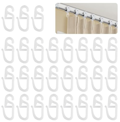 Confezione da 120 ganci a clip, ganci per tende da appendere, ganci per tende per binari, ganci per tende universali, ganci per pieghe con occhiello da 6 mm per anelli per tende, aste per tende, aste