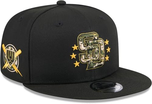 New Era Armed Forces Day 2024 9Fifty Black MLB Team Snapback Cap, Schwarz - San Diego Padres, Einheitsgröße