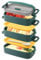 Beeptrum Brotdose, Lunchbox Erwachsene,stapelbare 2200ml Bento Lunchbox mit Utensilienset, 3 Fächer verstellbar, auslaufsicher, BPA-frei, mikrowellengeeignet,Tiefgrün
