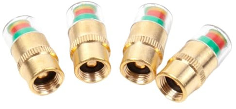 Tyinerc Ventilkappen für Autoreifen, Reifendruck, Reifendruck, Druckanzeige für Reifendruck, Ventilkappen, Sensor, 4 x