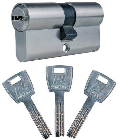 FELGNER Cylindre double Dolomit | cylindre de fermeture de haute qualité | cylindre de profil | protection contre le perçage et contre l'arrachement | avec 5 clés et carte de sécurité – 35/60