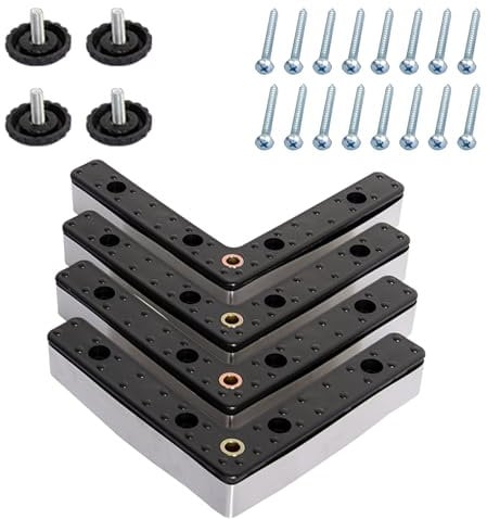 Rattan park 4PCS 145x145x30mm Garden Furniture Legs, Rattan Furniture Sofa Legs,Modern Metal Corner Furniture Feet, Sofa And Table Feet for Furniture L-Shaped Corner Feet