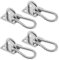 PRIOstahl Ösenplatte Platte Karabinerhaken - 4X Augplatte Eckig 40x35mm + 4X Karabiner 6x60mm Wandhaken Deckenhaken zum Aufhängen Befestigung für Sonnensegel Boxsack Heunetz Rostfrei aus Edelstahl