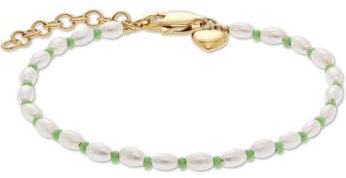 Guido Maria Kretschmer Jewelry GMK Collection Damen-Armband Edelstahl, Perle Muschelkern One Size, Gold, Grün 32030091