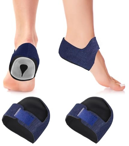 Bohrma Fersenpolster Fersensporn Einlagen Gel Fersenschutz Silikon Pad Einlegesohlen Fersensporn Rutschfest für Knochensporn Schmerzende Blau L