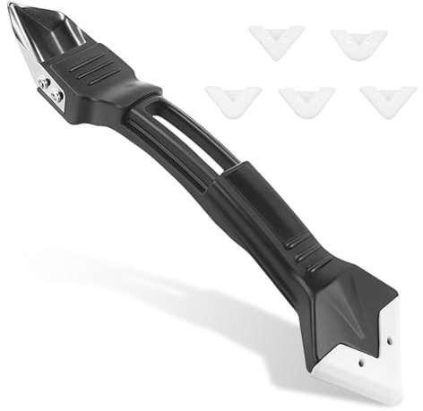 5 in 1 Silicone Remover Tool kit, Professional Caulking Silicone Sealant Tool,Versatile Reusable Cleaning Scrapers, Easy Efficient Grout Remover, for Bathrooms, Kitchens, Floors, Caulking