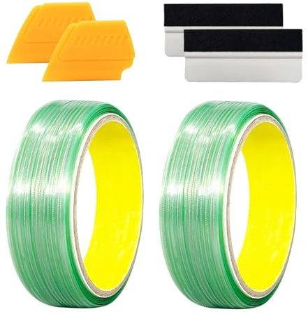 lrgnixs 2 Stück Knifeless Tape, Auto Folien Werkzeug Set | 5 m Messerloses Klebeband,2 Rakel Knifeless Tape & Werkzeuge,Auto Folien Schneidelineal für Schneiden von Car Wrapping Folie