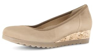 Gabor Damen Keilpumps, Frauen Pumps,rustikal,sensitiv,stabil,trage-Komfort,Tritt-fest,vegan,Wasser-dicht,weit,Rose,Sand (Kork),44 EU / 9.5 UK