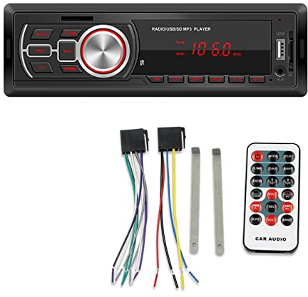 BGAZA Auto Radio 1 LÄRM Bluetooth-kompatibel Aux -in Tf Karte u Festplatte Auto Stereo Multimedia Audio MP3 Spielerkopfeinheit mit Fernbedienung
