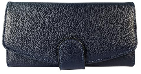 Cham Cham Geldbörse für Damen aus Kunstleder in Blau, Geldbeutel mit Druckknopf in 10 x 19 x 4 cm