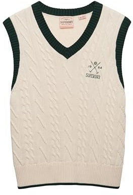 Superdry Damen Heritage Stricktop Wüstenknochen Wollweiß 42