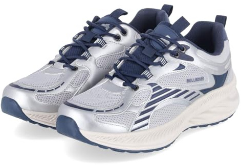 BULLBOXER 7XJ0490101 8241 Herren Sneaker Low Textil & Synthetik in Silber/Platin - Gr. 46