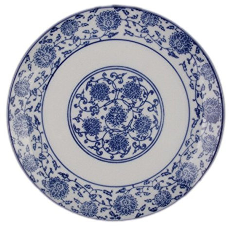 'Holst Porcelana qhc 018 Plato Plano Qing Hua Ci, plástico, Blanco/Azul, 18 x 18 x 2 cm, 6 Unidades