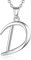 EUDORA Harmony Ball Kette mit Buchstaben D für Damen Sterling Silber 925, Halskette mit Anfang Buchstaben D Kette mit Namen Alphabet Initialen Anhänger Schmuck Geschenk für Frauen Mama Freundin, 45CM
