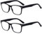 Wise Eyewear 2er Pack Bulk Multi Focus 3 Power Progressive Lesebrille – No Line (2er Pack Schwarz, 3.00)