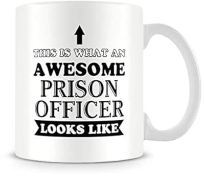 Behind the Glass - Awesome Prison Officer - Printed Funny Mug - Great Gift/Present Idea, Ceramic, 11fl.oz.