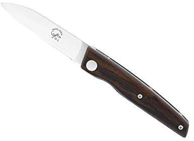 Salamandra 64239 Couteau, lame acier D2 à cran intérieur, manche 9,5 cm ziricote.