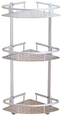 SOULONG Mensole da Bagno ad Angolo, Scaffale Doccia Salvaspazio, 3 Ripiani, Portaoggetti Doccia con Ganci, Mensola da Doccia per Organizzare Tazze, 56 × 23 × 30 cm