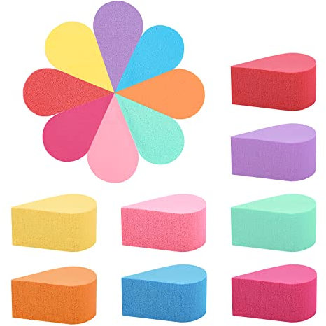 WANDIC Éponges de Maquillage, 16 PCS 8 Couleurs de Éponge de Peinture de Visage de Pétale Blender Beauty Set pour Crème en Poudre Maquillage Complet Fondation Cover