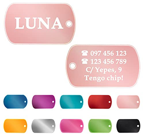 Ibera gifts - Hundemarke mit Gravur - Personalisierte Hundemarke in Militär Erkennungsmarke Form für große Hunde - Hochwertiges Aluminium - Dog Tag mit Gravur