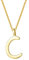 AGVANA Kette mit Buchstabe C Anhänger aus mit Gelb Gold Plattieren Namenskette Alphabet Initialen Halskette für Damen Mädchen mit Geschenkbox, Kettenlänge 40+5 cm