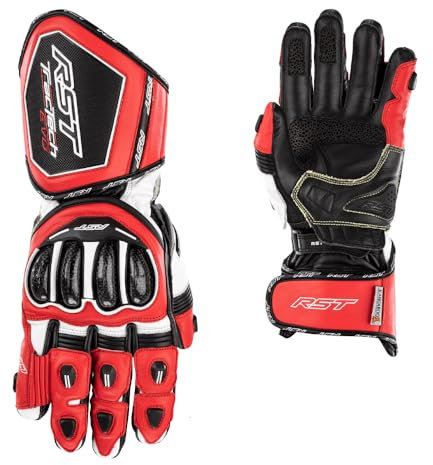 RST Tractech Evo 4 CE Aramid Motorcycle Gloves (Red, White, Black, M)