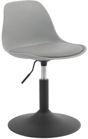 WOLTU 1er Set Verstellbarer Sitzhocker Stuhl Arbeitshocker Bürohocker Esszimmerstuhl Schminkhocker Homeoffice Kommerzieller Shop Mehrzweck PU Grau Sitz 39,5-50,5cm Hoch BH304gr-1