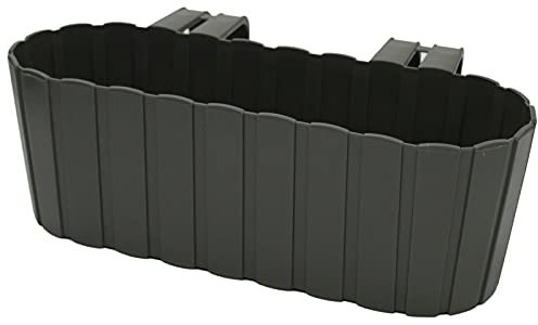 Rammento Jardinière à double clôture 5 litres – Pot de fleurs à suspendre en extérieur – Panier de jardin pour fleurs et plantes – Résistant aux UV – Gris pierre