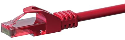 Danicom CAT6 Netzwerkkabel - U/UTP - 0,25 m - Rot - 100% Kupfer | POE, Ethernet, LAN, Patchkabel, Datenkabel, RJ45 - für Serverschränke, Switches, Router, Modems!