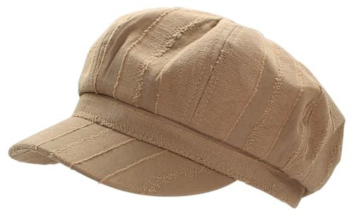 dy_mode Schirmmütze Damen Cord Kappe Ballonmütze Barett Cap - BM110 (BM140-Hellbeige)