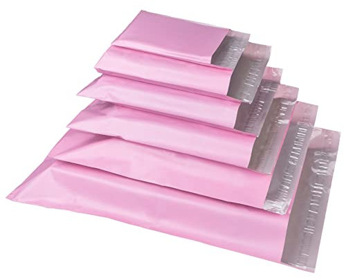 Anstore 120 Versandbeutel Plastik Versandtaschen, Rosa-Lila Blickdicht Versandtasche Wasserdichte Plastikversandbeutel, Selbstklebend Versandtüten aus Plastik für Kleidung und Textilien