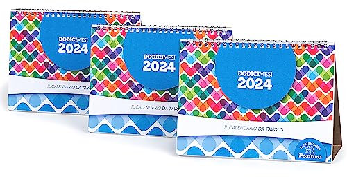 3 Stück – Tischkalender 2024 | Schreibtischkalender | aus umweltfreundlichem unbeschichtetem Papier – ideal zum Markieren von Terminen und Terminen – Maße 21 x 15 cm | 28 Seiten