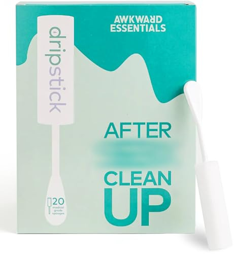 Dripstick Absorbing Sponge For Women - Awkward Essentials Dripstick 20 Pack of Sterile Post Coitus Sponges for Feminine Care and Hygiene