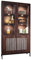 Möbel Jack Vitrine - Mangoholz massiv lackiert - Steinfurnier - B 103 cm - 4 Türen
