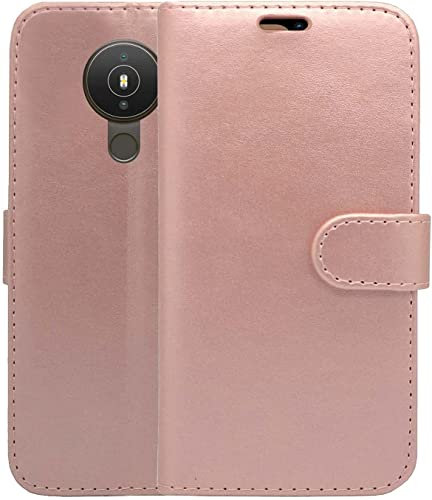 Phone Case For Nokia 1.4 Wallet Flip PU Leather Stand Card Slot Pouch Phone Cover Compatible With Nokia 1.4 (Rose Gold)