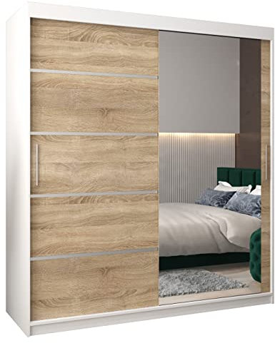 ABIKSMEBLE Armoire Porte coulissante Miroir Verona 2 - Dressing Chambre Adulte - Penderie Vetement Dressing - Garde Robe - Placard Chambre - Armoire 2 Portes - Closet