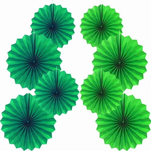 Fächer Deko, Grün 40.6CM(16in) und 30.4CM(12in) Hängende Papier Fächer Dekoration, Party Fans Kit 6er Set
