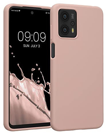 kwmobile Cover per Motorola Moto G23 / Moto G13 Custodia - Back Case per Smartphone in Silicone TPU - Protezione Gommata - rosa antico