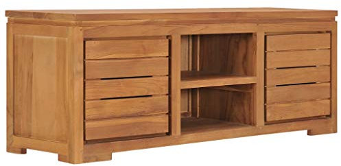 ADWOA Mueble para TV Madera Maciza de Teca 110x30x40 cm Muebles De Salon Muebles Vintage