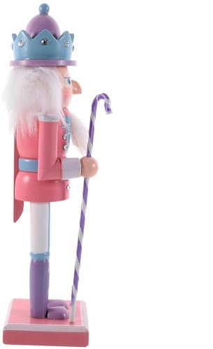 PRETYZOOM Casse-Noisette Figurine De Noël 25Cm Rose Bonbon Soldat Casse-Noisette Pastel Casse-Noisette Décor Doux Casse-Noisette Figures Marionnette avec Canne en Bonbon Décor De À