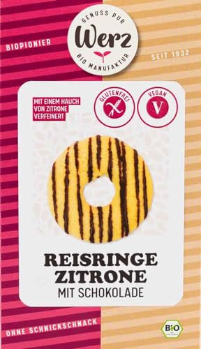 Werz Bio Reis Ringe Zitrone Mit Schokolade Vollkorn-Kekse Glutenfrei, 110 G