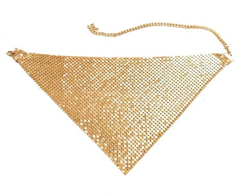 Yurosiay Damen Pailletten Schal Glitzer Dreiecksschal Mit Pailletten Mode Leichter Metallic Dreieckstuch Glitzernder Schal Vintage Schal Disco Pailletten Dreieckskragen für Abend Party Gold
