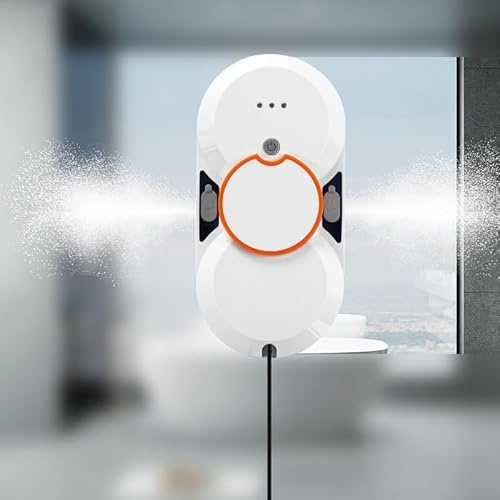 UPIKIT Intelligent Glass Cleaning Dual Robotic Water Jet/Remote Control Automatic Robot Window Cleaner 5600pa Magnetic Powered Washer for Table High Windows Ceiling
