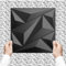 Eurodeco 30x30cm 3D Paneele PVC Kunststoffpaneele Wandpaneele Gaming Zimmer Wand Decke 3D Optik PVC 3D Platten 30 Stück - 2,7m² Schwarz D137-1